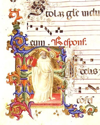 Ms 561 f.1r Geïllustreerde initiaal 
