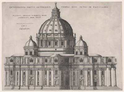 Speculum Romanae Magnificentiae: St. Pieter, 16e eeuw door Giovanni Ambrogio Brambilla