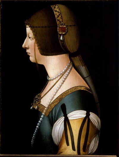 Portret van de Keizerin Bianca Maria Sforza door Giovanni Ambrogio de (circle of) Predis