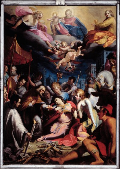 Toediening van de Eucharistie aan Sint Lucia door Giovanni Andrea Ansaldo