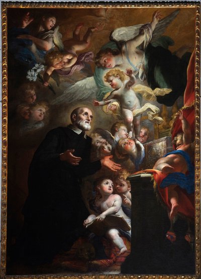 Verschijning van het Kind aan San Filippo Neri (1687) door Giovanni Andrea Carlone
