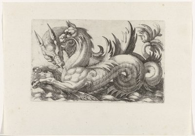 Twee zeemonsters door Giovanni Andrea Maglioli