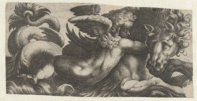 Zeepaard met een putto om zijn hals door Giovanni Andrea Maglioli