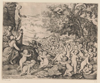 Verering van Venus door putti door Giovanni Andrea Podesta