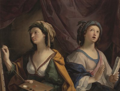 Allegorie van schilderkunst en muziek door Giovanni Andrea Sirani