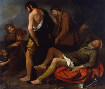 Dronkenschap van Noach, 1630-1640 door Giovanni Andrea de Ferrari