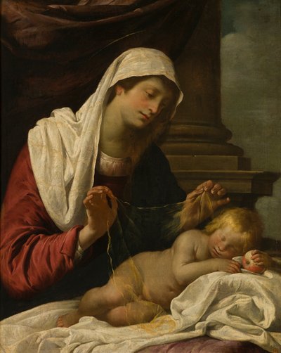 De Madonna met slapend Kind door Giovanni Andrea di (attr. to) Ferrari