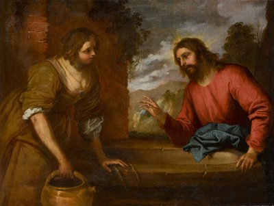 Christus en de Vrouw van Samaria, circa 1635 door Giovanni Andrea di Ferrari