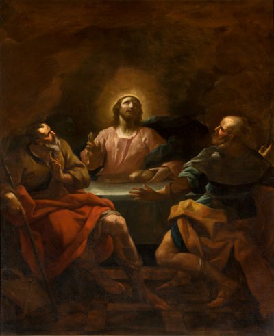 Kapel van het Heilig Sacrament, Tweede overspanning zuidzijde, Avondmaal van Emmaus (1750) door Giovanni Angelo Borroni