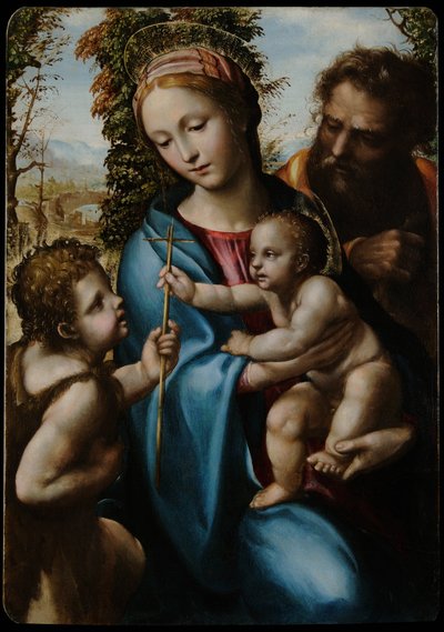 Heilige Familie met jonge Sint Jan door Giovanni Antonio Bazzi