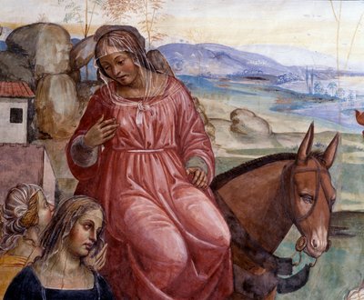 Benedictus verliet het huis van zijn vader en ging naar Rome om te studeren (detail) door Giovanni Antonio Bazzi Sodoma