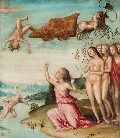 De val van Phaeton, na 1500 door Giovanni Antonio Bazzi Sodoma