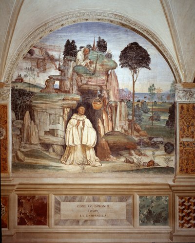De demon breekt de bel (fresco) door Giovanni Antonio Bazzi Sodoma