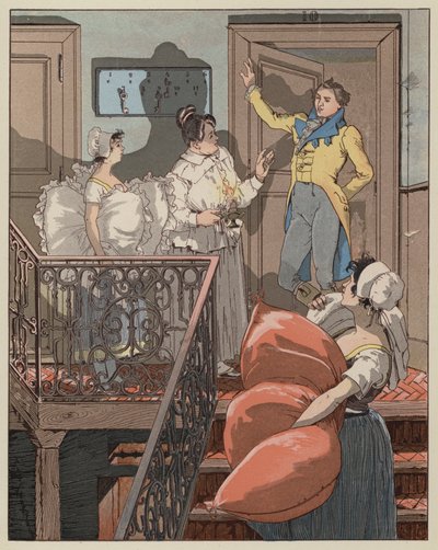 Scène uit La Dame de Gai-Fredon, door Quatrelles (Ernest LEpine) door Giovanni Antonio Bazzi after Sodoma