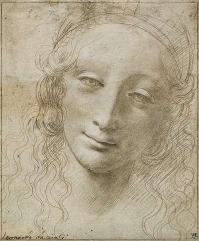 Hoofd van een vrouw door Giovanni Antonio Boltraffio