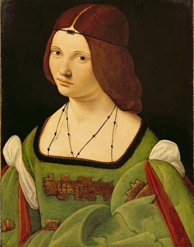 Portret van een dame (voor reiniging) door Giovanni Antonio Boltraffio