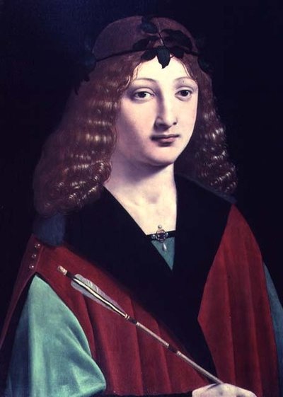 Portret van een jongen met een pijl door Giovanni Antonio Boltraffio