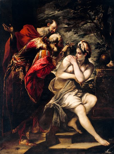 Susanna en de ouderlingen door Giovanni Antonio Burrini (1656-1727) door Giovanni Antonio Burrini or Burino