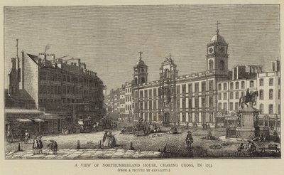 Een uitzicht op Northumberland House, Charing Cross, in 1753 door Giovanni Antonio Canal