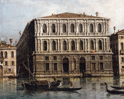Het Palazzo Pesaro vanaf het Grote Kanaal, Venetië door Giovanni Antonio Canal