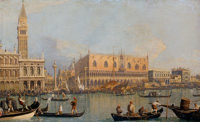 Uitzicht op het Dogepaleis in Venetië door Giovanni Antonio Canal