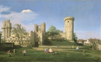 Warwick Castle, Oostfront vanaf de binnenplaats, 1752 door Giovanni Antonio Canal