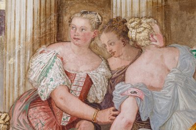 Vrouwelijke figuur, detail van De Genade van Scipio, Kamer van de open haard, ca. 1560-65 door Giovanni Antonio Fasolo
