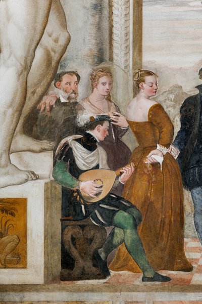Uitnodiging tot de dans, Grote Zaal, ca.1570 door Giovanni Antonio Fasolo