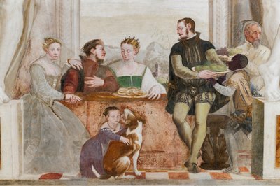 Het Banket, Grote Zaal, ca. 1570 (fresco) door Giovanni Antonio Fasolo