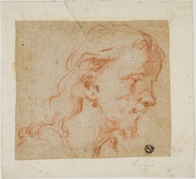 Hoofd van Christus, in driekwartprofiel, naar rechts door Giovanni Antonio Guardi
