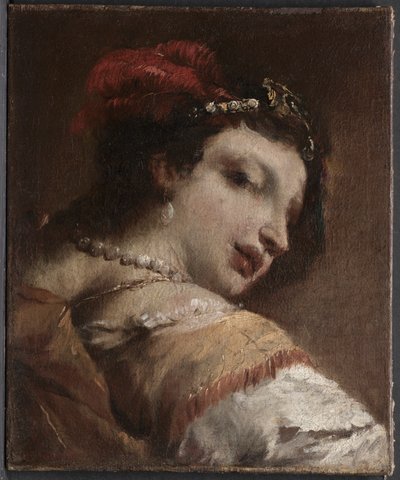 Hoofd van een vrouw, ca. 1739 door Giovanni Antonio Guardi