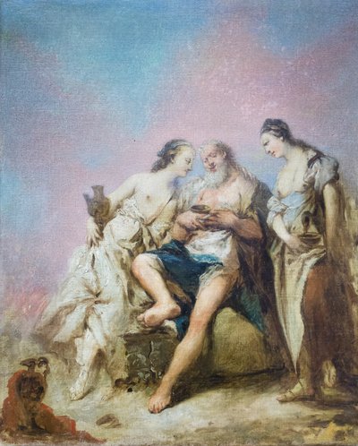 Lot en zijn dochters door Giovanni Antonio Guardi