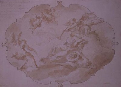 Triomf van Militaire Deugd, c.1750 door Giovanni Antonio Guardi