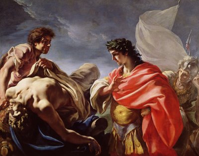 Achilles Overweegt het Lichaam van Patroclus door Giovanni Antonio Pellegrini