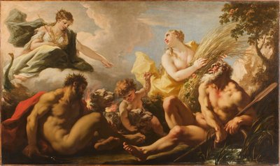 De vier elementen van het brouwen, 1717 door Giovanni Antonio Pellegrini