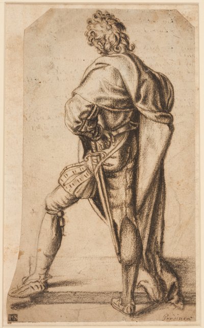 Een man die staat, gezien van achteren door Giovanni Antonio Pordenone