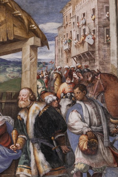 Aanbidding der Wijzen en Aanbidding der Herders door Giovanni Antonio Pordenone