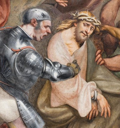 Centrale beuk, Derde overspanning Zuid, Beklimming naar Calvarie, Il Pordenone door Giovanni Antonio Pordenone