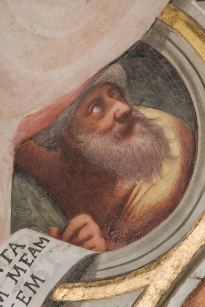 Centrale Beuk, Eerste Zuidelijke Span, IL Pordenone 1520, Buste met Profeet door Giovanni Antonio Pordenone