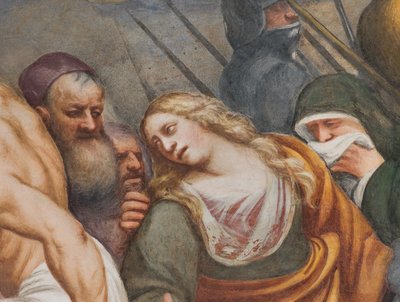 Centrale Beuk, Tweede Zuidelijke Span, Jezus valt onder het Kruis, Il Pordenone door Giovanni Antonio Pordenone
