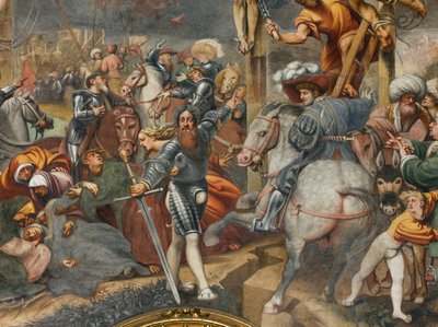 Counterfaccata, IL Pordenone, Kruisiging 1520-21, Detail door Giovanni Antonio Pordenone