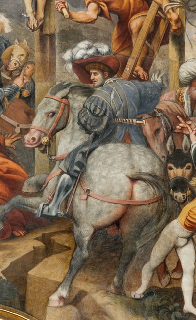 Counterfaccata, IL Pordenone, Kruisiging 1520-21, Detail door Giovanni Antonio Pordenone