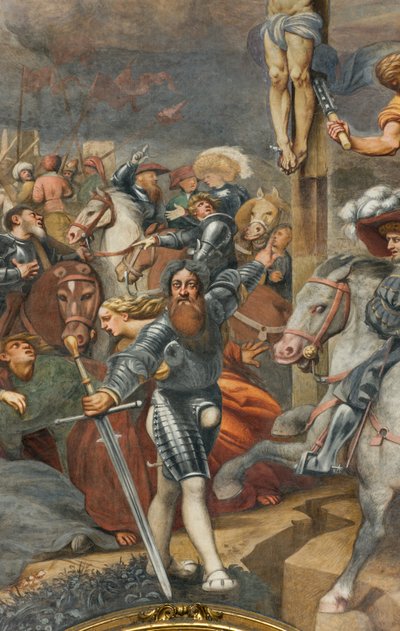 Counterfaccata, IL Pordenone, Kruisiging 1520-21, Detail door Giovanni Antonio Pordenone