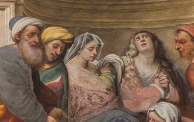 Deponering (detail) door Giovanni Antonio Pordenone