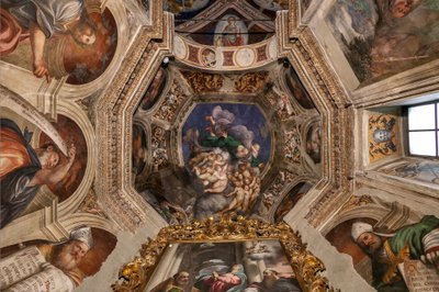 God als Schepper tussen Engelen, ca. 1529 door Giovanni Antonio Pordenone