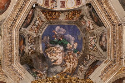 God als Schepper tussen Engelen, ca. 1529 door Giovanni Antonio Pordenone