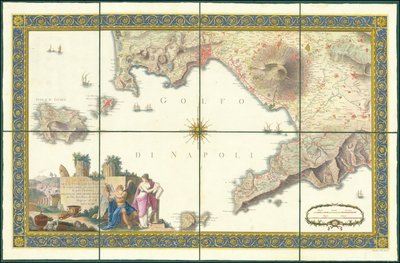 1794 kaart van de Golf van Napels door Giovanni Antonio Rizzi-Zannoni