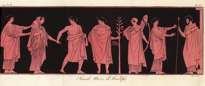 De bruid Penelope in trouwsluier met haar pronuba of ere-dame door Giovanni Antonio Sasso