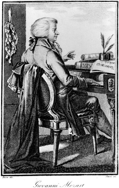 Wolfgang Amadeus Mozart, Oostenrijkse componist, ca. 1784-1827 door Giovanni Antonio Sasso