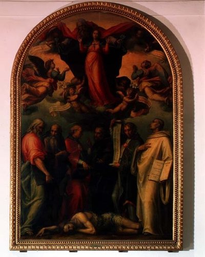 Het geschil van de kerkvaders over de Onbevlekte Ontvangenis door Giovanni Antonio Sogliani